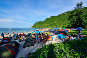 【深圳户外】三门岛露营+军事防空洞+360°海景+游泳浮潜海岛之旅2日游