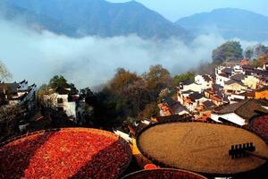 【篁岭晒秋】爸爸去哪儿，偶像来了、色迷呈坎，晒秋摄影天堂-篁岭，塔川秋色、屯溪老街二日游