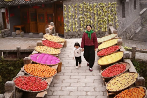 阳光【秋日楠溪江】12月10-11日浙南秘境楠溪江竹筏漂流赏秋色，行摄四百年银杏王，林坑古村晒秋美景