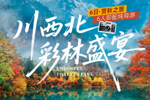 【大美九寨6日】川西北彩林盛宴-九寨沟+黄龙+黑水彩林+毕棚沟+达古冰川+羊茸哈德6日深度游
