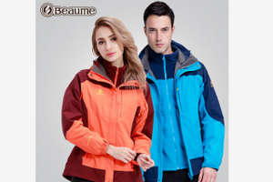 beaume宝美户外冲锋衣新品男女情侣三合一两件套绒防风保暖冲锋衣