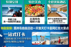 这是一场浪漫的邂逅【出海观鲸6日】天天发（北京+涠洲岛）观鲸体验 ，深度游玩感受海岛魅力