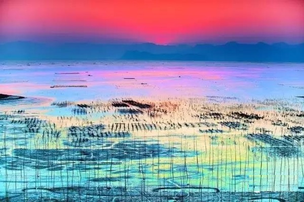 乐步第四期休闲12月17--23号特价机票福州霞浦风光夕阳下的滩涂海滩摄影课本中的雁荡山宁波普陀山景区