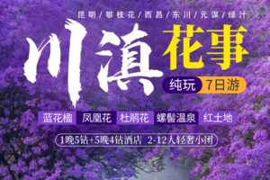 【川滇花事】昆明&西昌蓝花楹-攀枝花&绿汁凤凰花-七里坝杜鹃花-东川红土地-螺髻99里瀑布温泉-元谋土林-绿汁小镇7天深