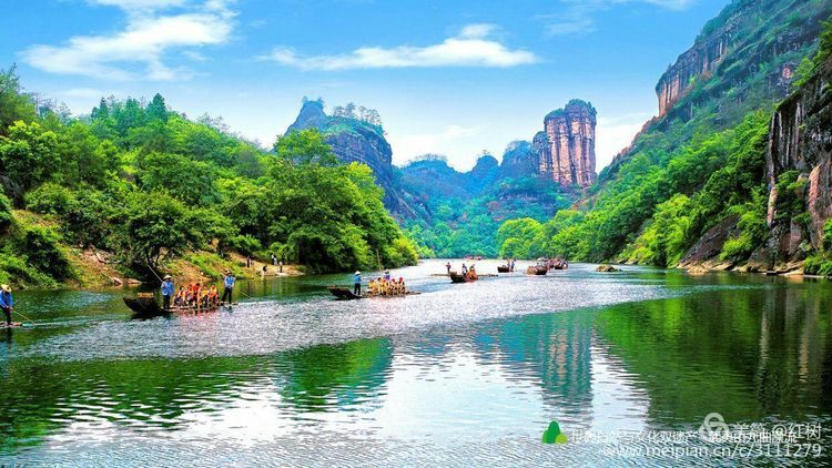 美丽的九曲溪竹筏漂流