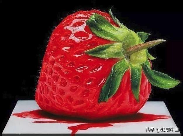 不知名画家画了一粒烂草莓，卖出20万天价，专家：你用放大镜细看