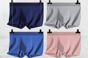 【买3送1】无痕冰丝内裤男内裤四角夏季薄款透气平角裤宽松大码裤头爆款内衣