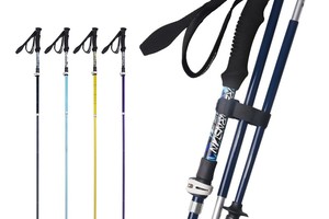 鲁滨逊登山杖折叠款伸缩碳素纤维外锁超轻五节杖越野徒步拐杖手杖