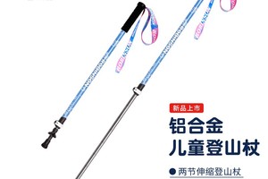 鲁滨逊儿童登山杖铝合金外锁超轻短伸缩便携青少年男女童款手杖