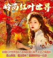 （每周三、六、日）岭南红叶世界赏醉美红枫、天空之境美拍、高山茶园、魔法森林、童趣咩咩谷一日游