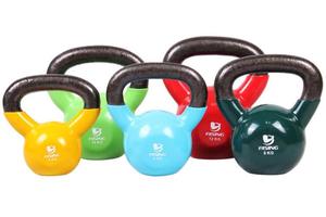 RISING锐思 浸塑壶铃 健身亚玲 提壶哑铃 Kettlebells 2kg粉色