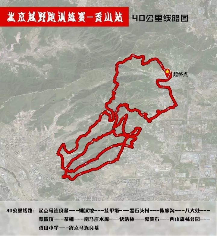 赛道信息 40公里组线路图说明 北京海淀香山起点马连良-懒汉坡