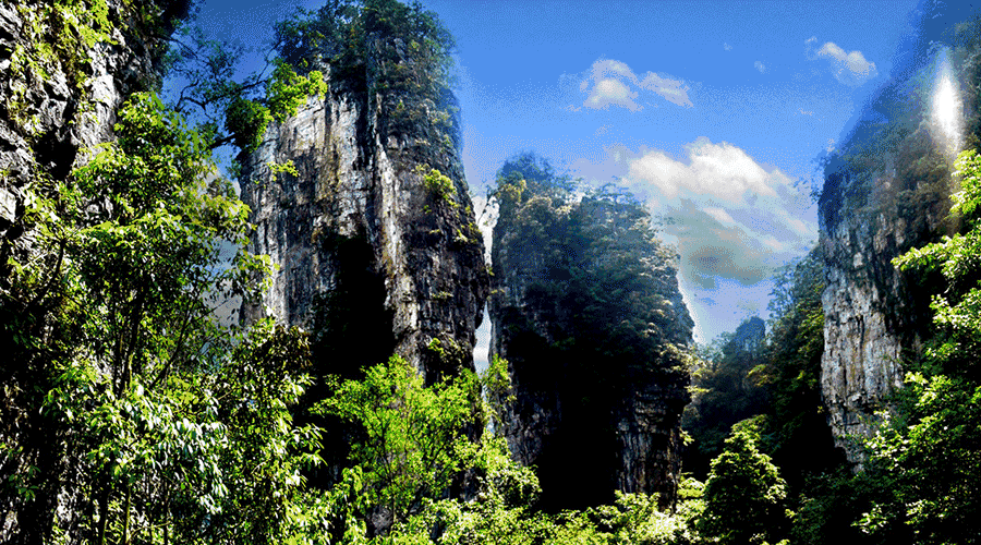 地上浑然天成的山水,汇集了地球北纬30度唯一一片原始森林的大自然