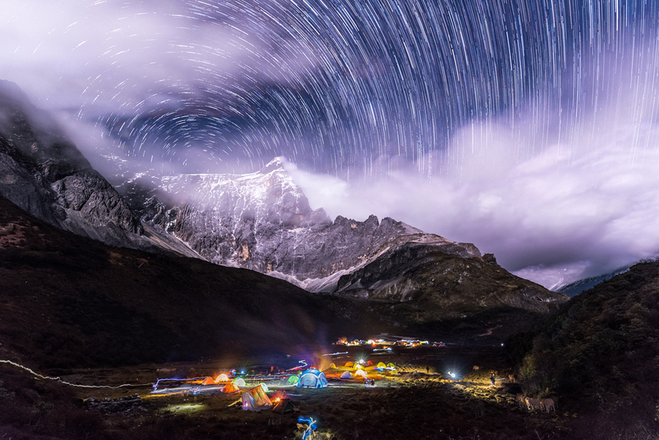 新果牛场拍摄的星轨