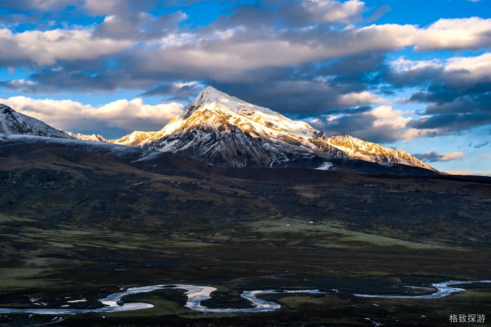 热梯看格聂南坡日落