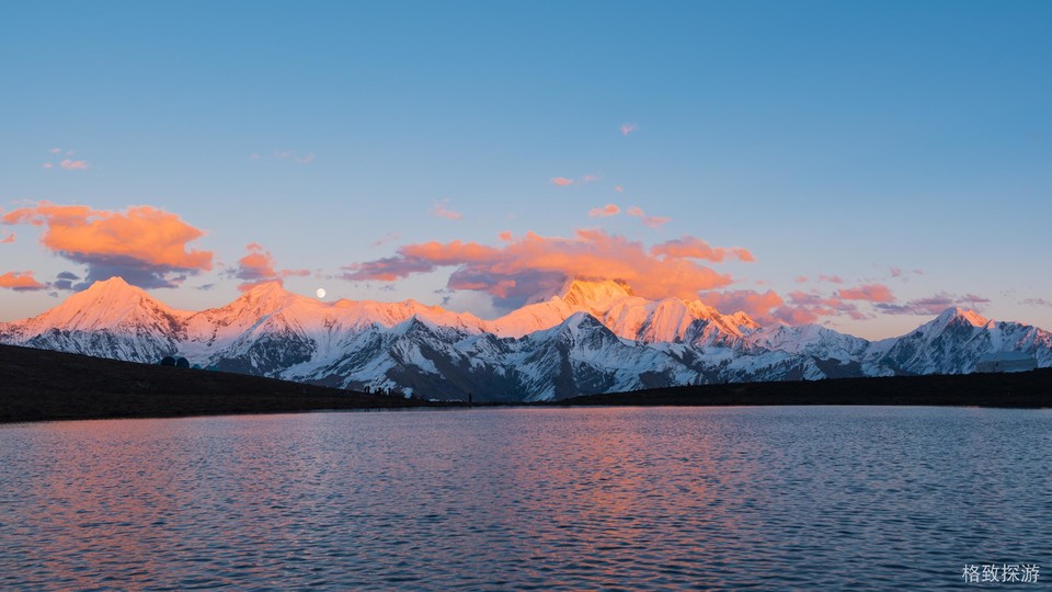 冷噶错的日落金山 (2)