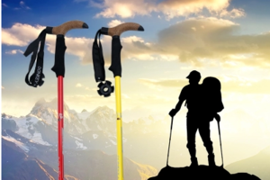 美途户外自主设计-驴加铝合金内锁3节T柄伸缩老年行走杖