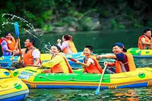 2018年8月11-12日 鸳鸯溪漂流 汤池温泉水上乐园 冰火两重天 休闲两日