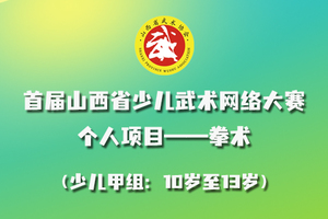 2022年首届山西省少儿武术网络大赛 个人项目——拳术 少儿甲组报名