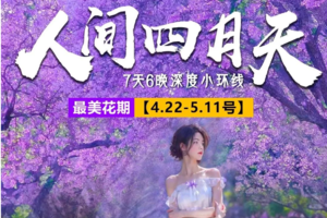 【人间四月天】昆明+西昌双城蓝花楹、双层蓝花楹观光巴士、元谋土林、螺髻山、九十九里温泉瀑布、七里坝杜鹃花、泸沽湖轻奢7日