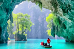 【探秘广西】每周四出发｜游河池三门海+九顿天窗+一条会开花的河玩水+徒步剑龙山+游德天跨国瀑布+逛南宁三街两巷4天3晚