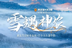 确定成行丨12-2月雪遇神农—神农架4天3晚轻奢滑雪VIP小团：邂逅雪国秘境森林+打卡大九湖冬韵
