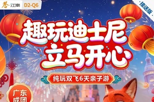 春节成行丨2月趣玩迪士尼&立“马”开心—华东五市+迪士尼纯玩双飞6天亲子游，D2线