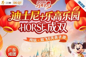 春节成行丨2月HORSE成双-上海迪士尼+上海乐高乐园双飞6天亲子游，寒假&春节D6线