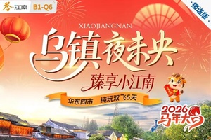 春节成行丨2月乌镇夜未央&臻享小江南纯玩双飞5天，寒假&春节B1线