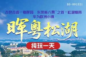 45人成团 | 1-3月晖粤松湖—古色古香粤晖园，东莞新八景之首松湖烟雨，华为欧洲小镇纯玩一天