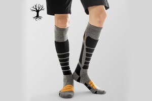 荒野美利奴羊毛袜专业户外男士运动袜徒步登山高筒加厚保暖羊毛滑雪袜毛巾底SH1091