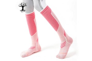 荒野美利奴羊毛袜女士专业户外运动袜徒步登山袜滑雪袜成人加厚长筒保暖毛巾底SH2099