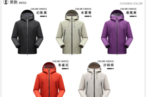 【全压胶防水】幸运鹿男女同款户外徒步登山露营防风防雨连帽冲锋衣569