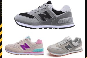 【抢！太划算了】NEWBOLUNE新百伦男女款复古款橡胶防滑真皮面休闲运动鞋574