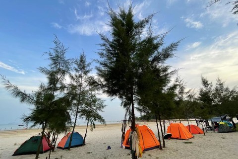 【沙滩露营】6.22-6.23【海边露营】惠州碧海湾椰林营地、帆船、赶海、烧烤、篝火晚会、可住店/帐篷。