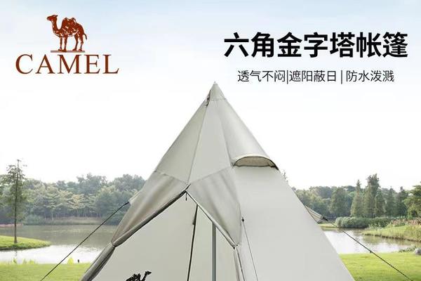 骆驼户外露营野炊单层带金字塔帐篷