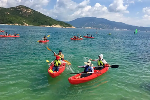 【巽寮湾2天】国庆巽寮湾海上皮划艇、快艇美人鱼岛、环游龟山岛/海鸥岛、磨子石公园、海滩烧烤、篝火晚会、赶海公园赶海二天