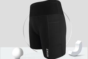 新款袋鼠裤男款女款紧身亲肤微压缩马拉松夏季腰包短裤