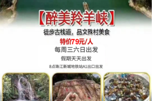 特价79元【肇庆羚羊峡】徒步古栈道，品文殊村美食