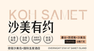 《泰国曼谷+芭提雅+沙美岛》高端飞机往返7日游