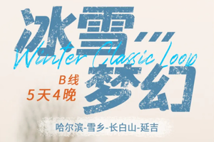元旦12.30/1【冰雪梦幻B线5天】11-2月/春节：2-8人团亚雪公路+童话雪乡+滑雪+冰雪画廊+长白山+延吉+温泉