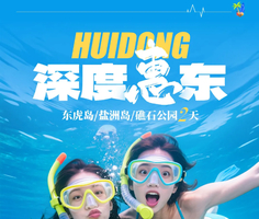 入住一线海景房【深度惠东】每周六出发：东虎岛浮潜赶海+盐洲岛观白鹭/滩涂日落+玩海上桨板+帆船出海+打卡礁石公园2天