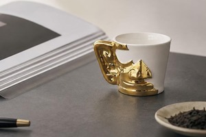【工艺品】黄金面具浮雕马克杯，一盛杯盏，邂逅三千年古蜀金面