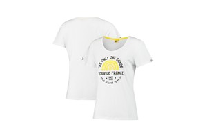 Tour de France 环法自行车赛周边纪念品 女子环法T恤 白底黄黑图