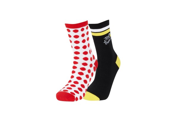 Tour de France 环法自行车赛周边纪念品 春夏袜子两双装 黑/红 