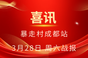 喜讯！暴走村成都站成绩单来啦！ 感谢大家的信任与支持！！！