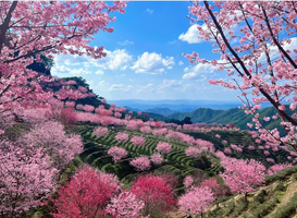 广东最美梅州茶园樱花、灵光寺祈愿、中国客家博物馆、千佛塔、梅州老街凌风西路、油罗街美食二天