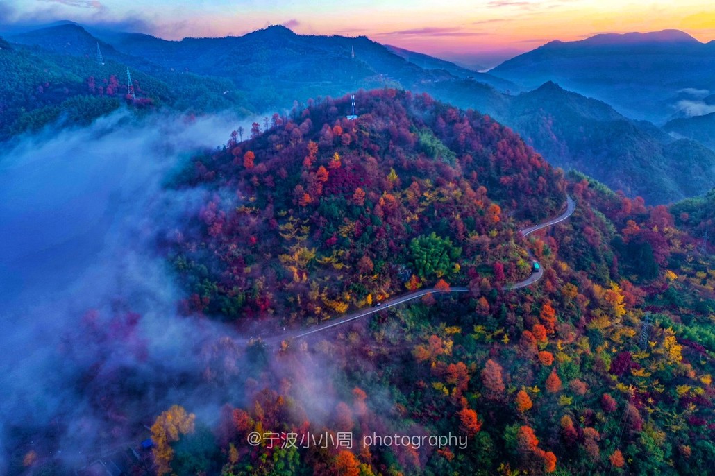 航拍大片!江南百英里赛道上的四明山云雾秋色!美翻了 江南100系列