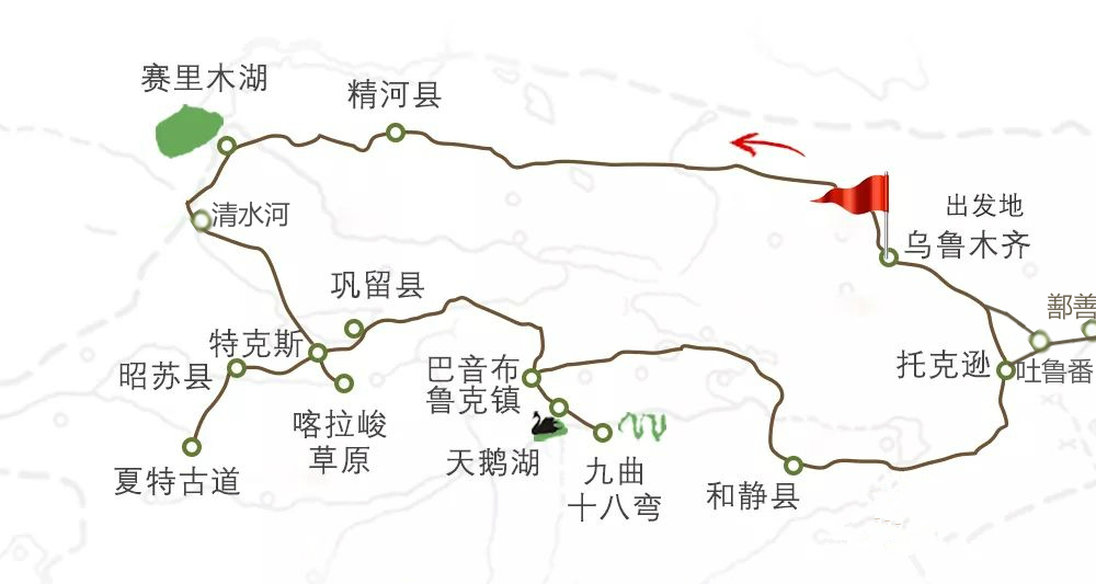 天山 赛里木湖 薰衣草 八卦城 夏特古道 喀拉峻 独库公路 巴音布鲁克