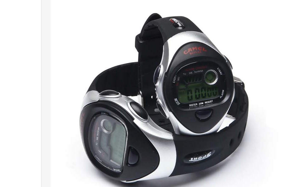 camel/骆驼 情侣款 户外女款运动休闲电子手表 2sa456b 黑色